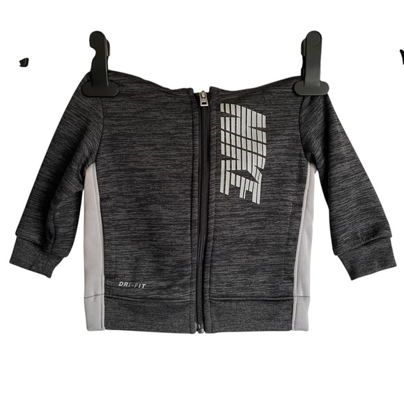 Nike Heathered Gray Zip-Up Sweatshirt Hoodie 12 Months - Picture 1 of 8